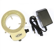 144 Led Stereo Microscope Ring Light Illuminator Adjustable Lamp White + Adap hs