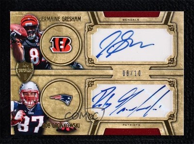 2010 Topps Supreme Dual 8/10 Jermaine Gresham Rob Gronkowski Rookie Auto RC uk2