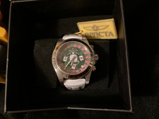 Invicta casino roulette men's watch white soft gel band poker yellow case Japan