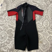 O'neill Wetsuit Kid Youth Sz 8 Black  Red Short Sleeve Swimming Beach Neoprene