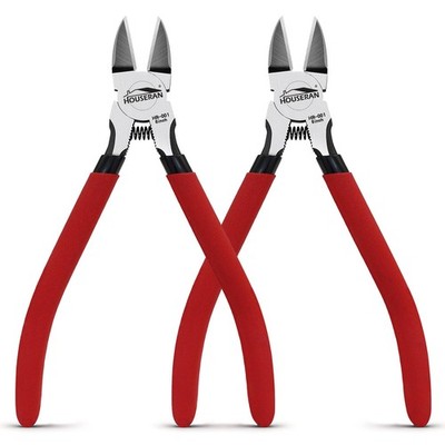 2 Pack 6'' Flush Cut Wire Cutters Pliers, Side Cutters, Spring Loaded