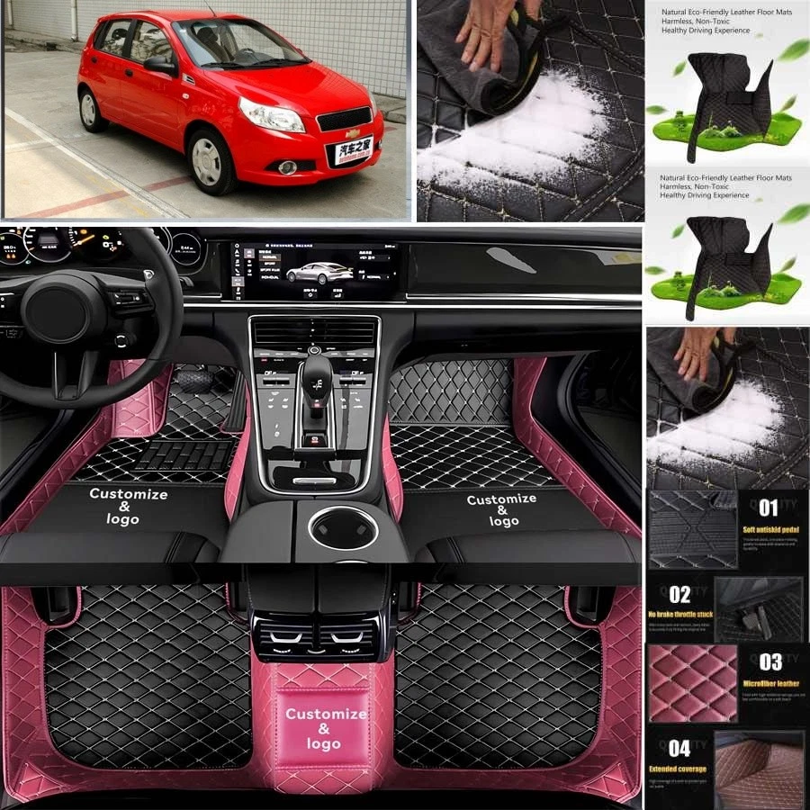 For Chevrolet AVEO Car Floor Mats Custom Waterproof Luxury Carpets Auto Liner Foto 4 de 4