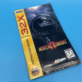 Mortal Kombat II (Sega 32X, 1994) Authentic Rare 32x Sega Cartridge & Manual