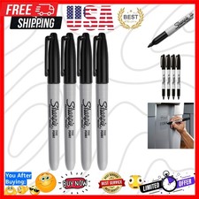Permanent Markers, Fine Point, Black Ink 4-Pack