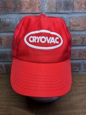 Vintage Cryovac White Logo Red Mesh Snapback Made In USA Trucker Hat