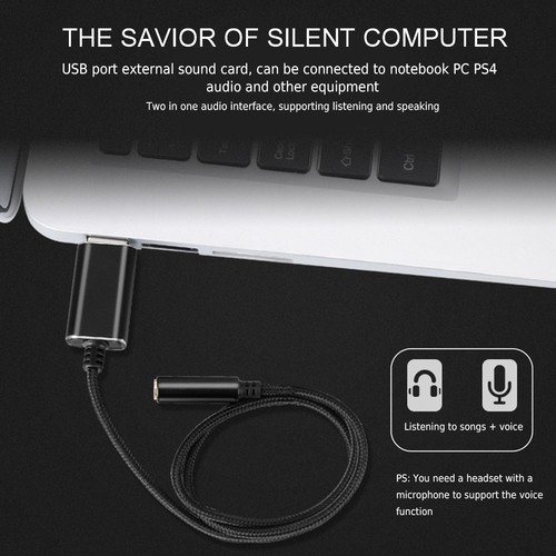 USB Auf 3 5 Mm Klinkenstecker Audioadapter Externer USB-Soundkarten-Stereo- NTS - Afbeelding 2 van 7