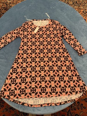 NWT PinkBlush Maternity Geometric Knit Shift Dress 3-Quarter Sleeve Small