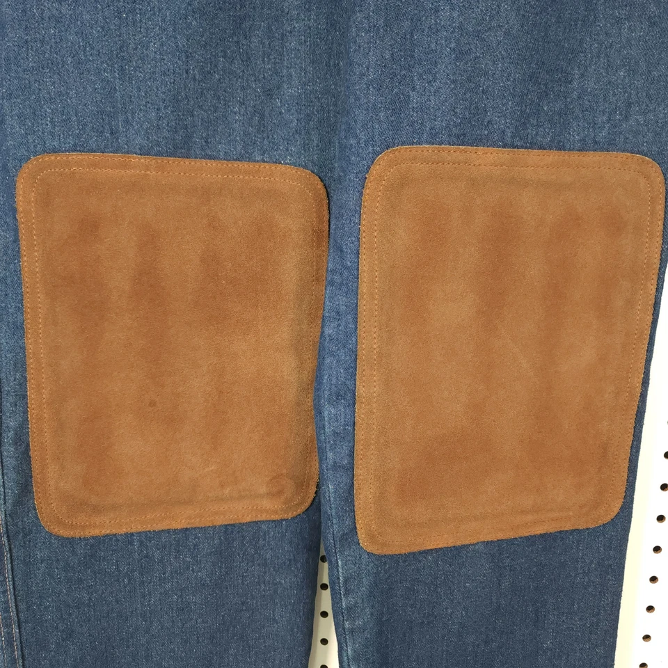 Pantalones de mezclilla JD American Workwear parches en la rodilla cuero marrón talla 34x32 Foto 4 de 4