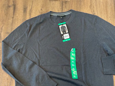 NWT Men's XL Banana Republic Merino Wool Crew Neck Light Sweater Dark Gray NEW