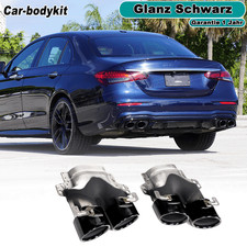 Glanz Schwarz Auspuffblende Endrohre Tailpipe Für Mercedes W213 E53AMG 2017-2023