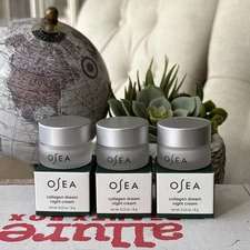 OSEA Collagen Dream Night Cream Deluxe Sample 0.22 oz. Each X 3 ( Total 0.66 oz)