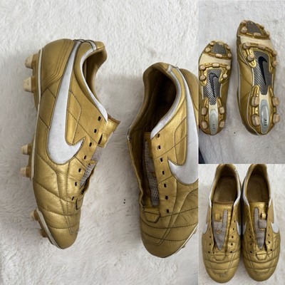 2006 NIKE TIEMPO AIR LEGEND R10 FG - GOLD - UK9.5 - RONALDINHO