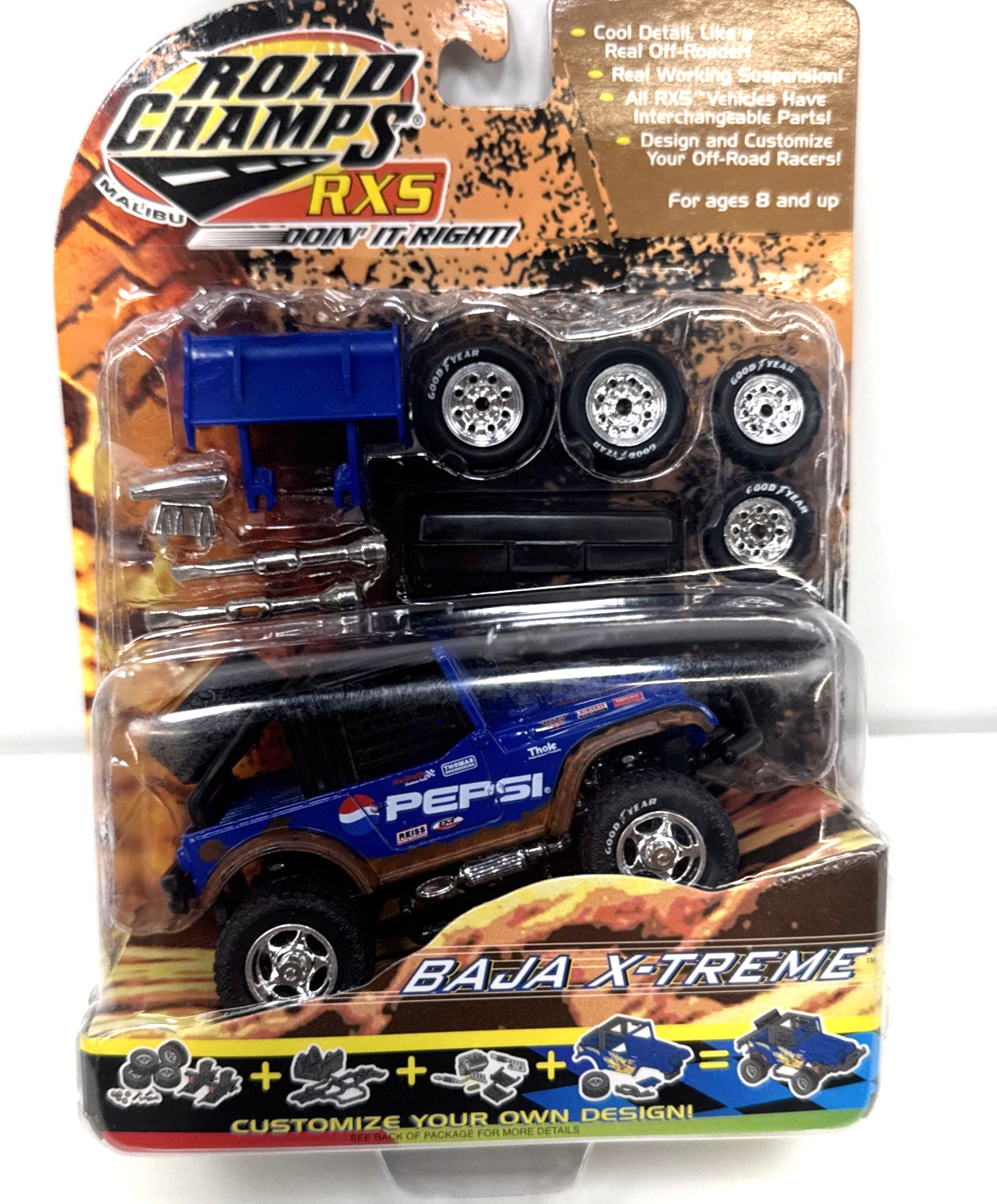 Road Champs - RXS Pepsi Baja X-Treme Diecast Car - Malibu (P