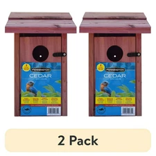 Pennington Red Cedar Bluebird Wild Bird House, 2 Pack 13'' Tall