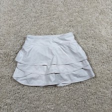 Athleta Girl White Tiered Ruffle Skort XS 6 Tennis Golf Athletic