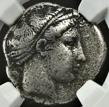 Lucania Metapontum AR Stater 430-400 BC Demeter Barley ear NGC Ch F