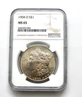 1904-O $1 Morgan Silver Dollar NGC MS65, Unc