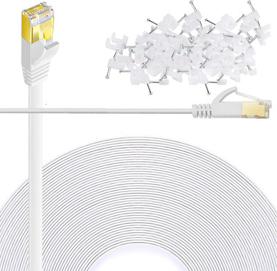 Cat 6 Ethernet Cable 150 FT Flat Internet Network Cables with Cable Clips Cat6 E
