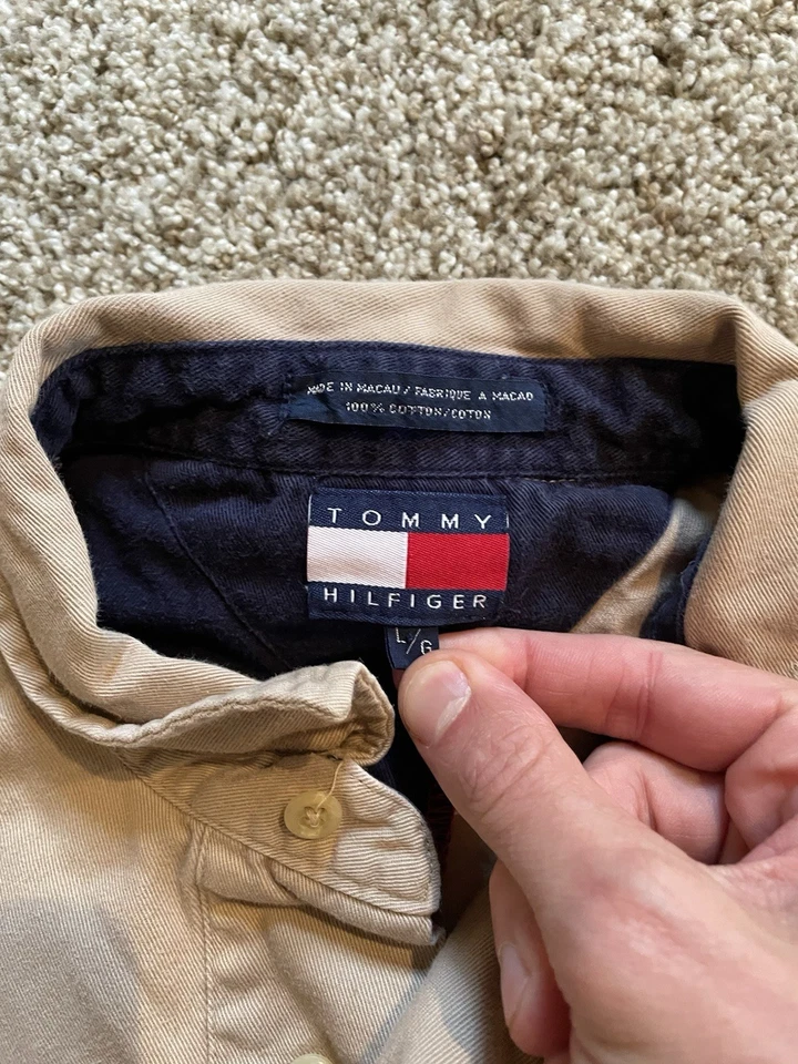 Camisa de Rugby Tommy Hilfiger Vintage Años 90 Preppy Varios Colores Rayas Grande Foto 3 de 4