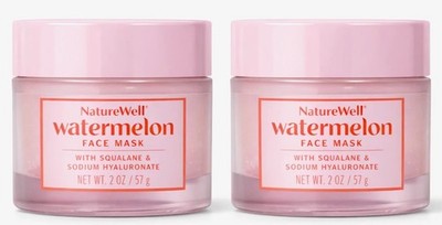 NatureWell Watermelon & Squalene Intense Hydration Face Mask, 2 Pack (2 oz)