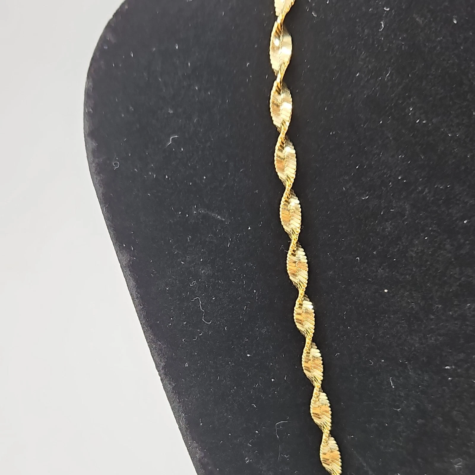 Bellezza Gold Vermeil 925 Silver Twisted Rope Chain Necklace Made in Italy - product detail image 5