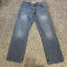 Levi Strauss 569 Men's Size 33x32 Loose Straight Blue Denim Jeans Pants Y2K