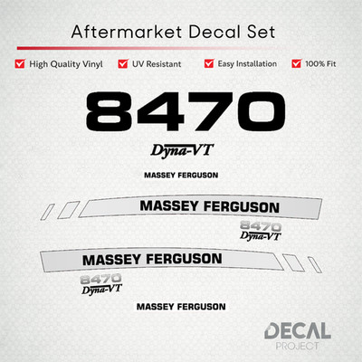 Massey Ferguson 8470 Decal Kit - Premium Dyna-VT Hood Graphics Restoration Set