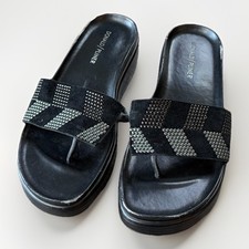 Donald Pliner Fifi Platform Sandal Size 8 Embellished Black Suede