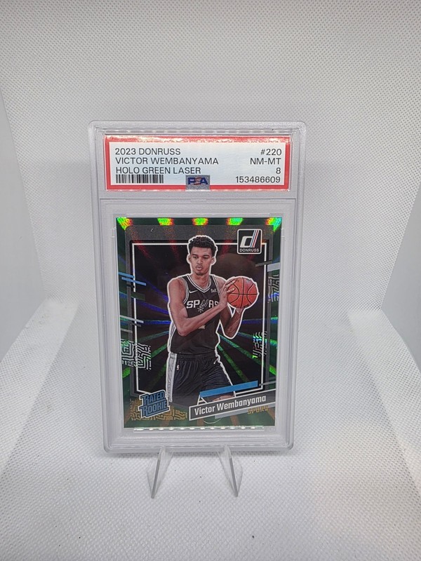 2023-24 DonrussRated Rookie Victor Wembanyama #220 Holo Green Laser PSA 8