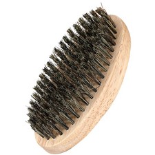 Men's Faux Boar Bristle Beard Brush with Wooden Handle - Military Pocket...