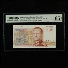 1993 Luxembourg Institut Monetaire 100 Francs Pick#58b PMG 65 EPQ Gem UNC 01