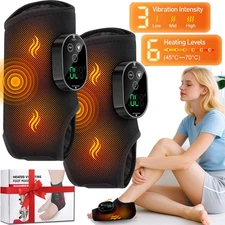 Cordless Foot Ankle Massager Pain Relief with 6 Heat Levels, 3 Vibration Modes