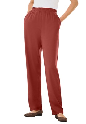 Woman Within Plus Size 7-Day Knit Straight-Leg Pull-On Pants