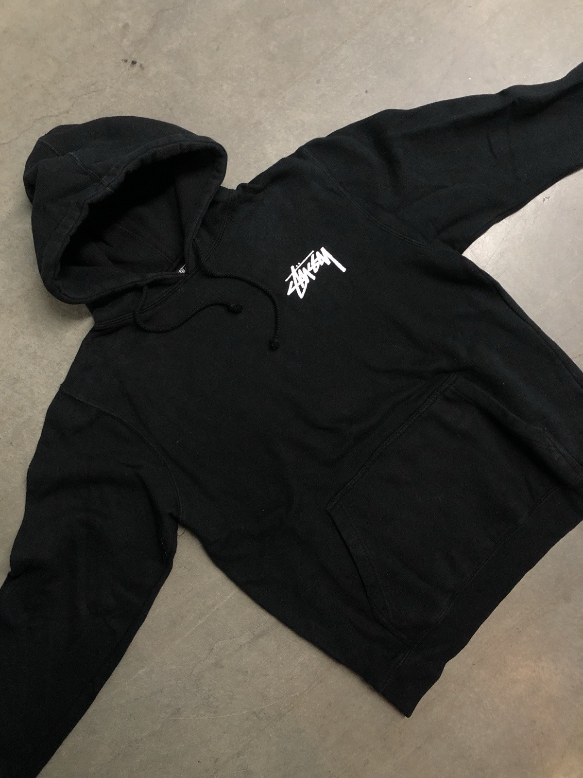 Stussy Basic Small Logo Black Pullover Hoodie Swe… - image 3