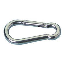 Stainless Steel 316 Snap Hook Spring Loaded Link Carabiner 4x40mm, Silver