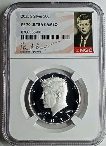 2025 S Silver Proof Kennedy Half Dollar 50C NGC PF70 Ultra Cameo