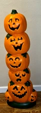 Blow Mold Halloween Pumpkin Stack Sunhill Lighted LED Bulb 38” Inches U.S.A NEW!