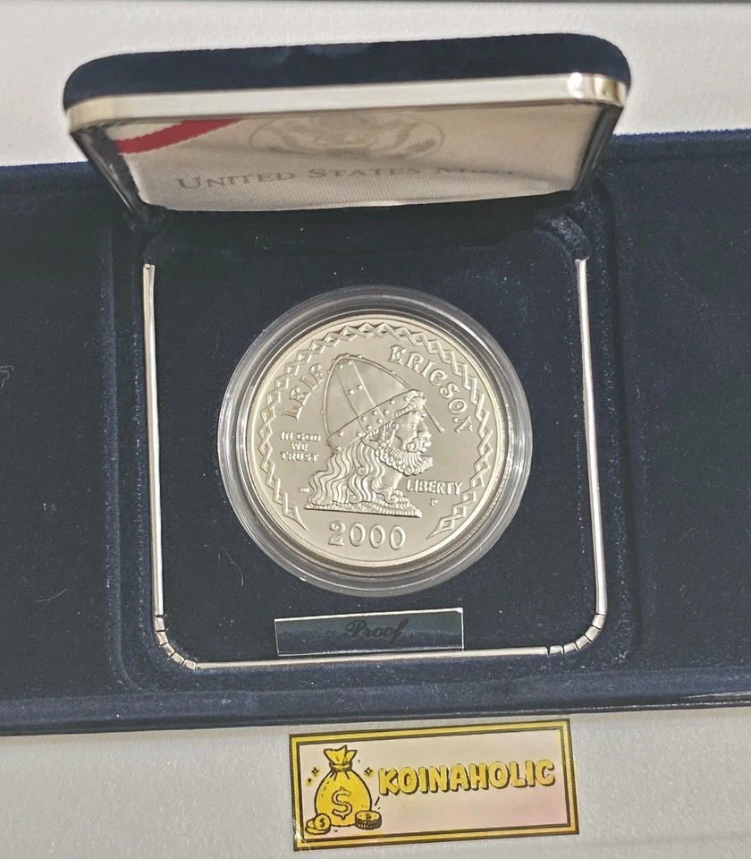 2000 Leif Ericson Viking Millenium Proof 90% Silver $1, With COA-OGP, Fast 🚢 - Image 4 of 4
