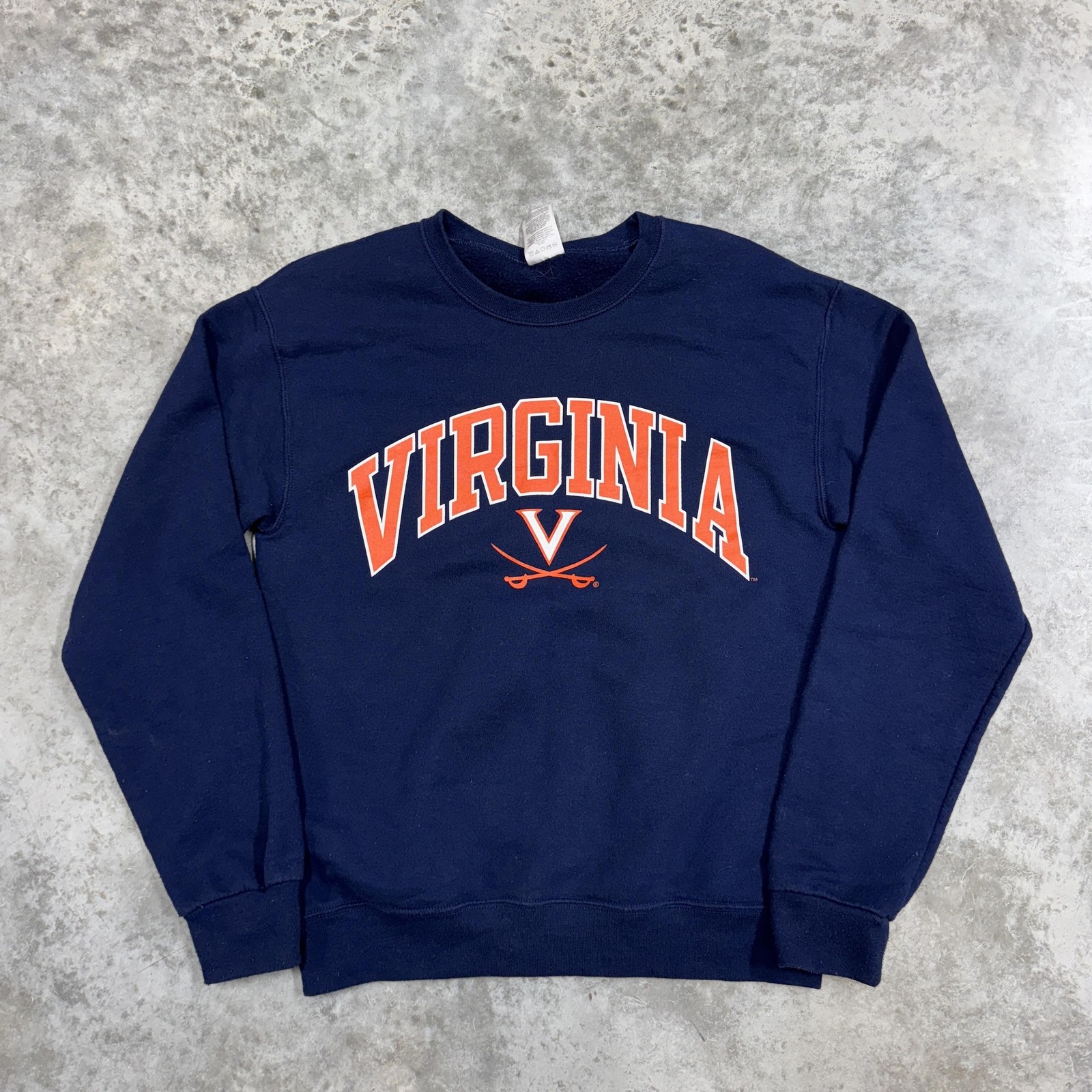 Virginia Cavaliers Sweatshirt Mens Small Navy Blue NCAA College Jerzees Crewneck