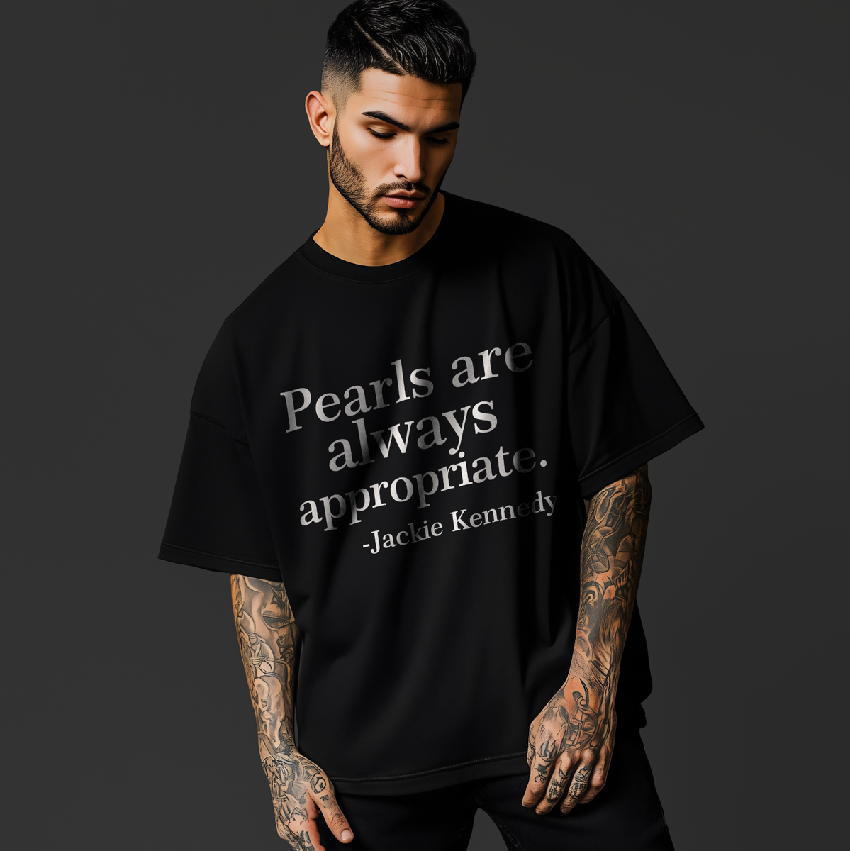 always Tシャツ　専 Pearls Are Always Appropriate T-Shirt Jackie Kennedy Quote Classic