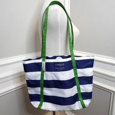 Kate Spade X Clinique Blue  White Striped Tote Beach Shopping Travel Bag