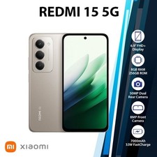 Xiaomi Redmi 15 5G Android Cell Phone GREY/8GB 256GB/Dual SIM/Unlocked 