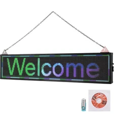 LED Scrolling Sign, 40" x 9" WiFi & USB Control, Full Color P6 Programmable Disp