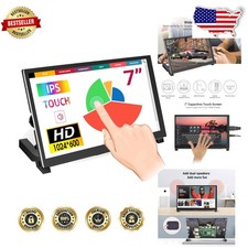 Raspberry Pi Monitor 7" IPS HD 1024x600 Touchscreen with Stand  Speakers
