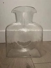 Blenko 384 Art Glass Water Carafe Double Spout Bottle Vase Clear 36oz 8" Tall
