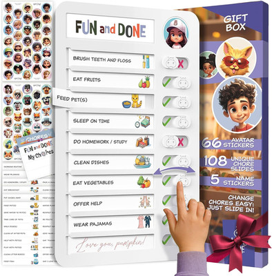 Chores Chart for Kids - Daily Routine Chart for Kids with Checklist & Stickers