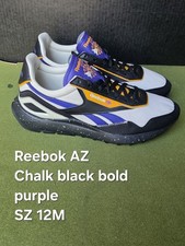 Reebok AZ Chalk Black Bold Purple Lace Up Low Top Sneaker Men's
