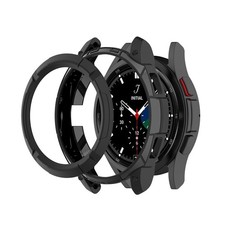 Case Compatible with Samsung Galaxy Watch 4 Classic 42mm 46mm 46MM, Black