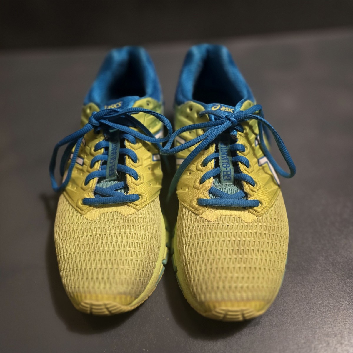 Asics GEL-Quantum 180 Neon Yellow Blue Running Shoes Womens  display picture 3