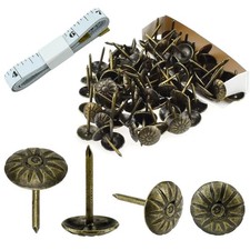 200Pcs Upholstery Tacks 7/16" Antique Furniture Nail Heads Decorative Sofa Na...